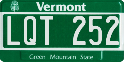 VT license plate LQT252