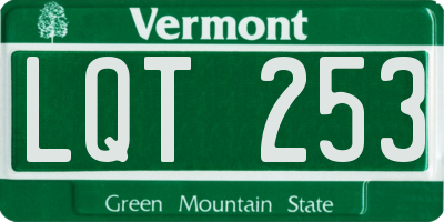VT license plate LQT253