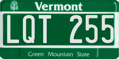 VT license plate LQT255
