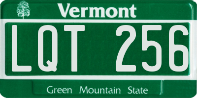 VT license plate LQT256