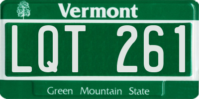 VT license plate LQT261