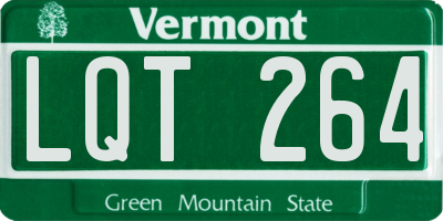 VT license plate LQT264