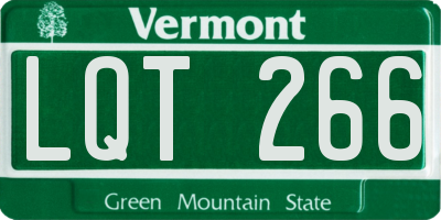 VT license plate LQT266