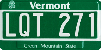 VT license plate LQT271