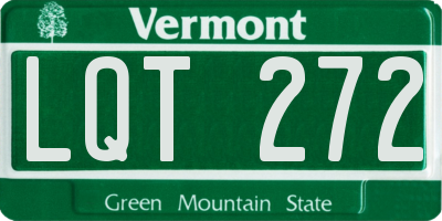 VT license plate LQT272