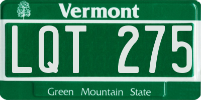 VT license plate LQT275