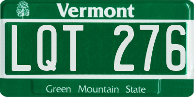 VT license plate LQT276