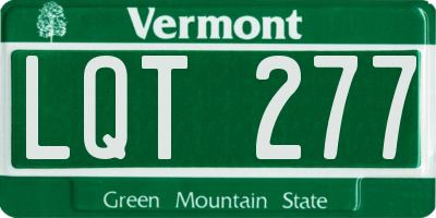VT license plate LQT277