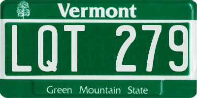 VT license plate LQT279