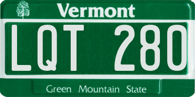 VT license plate LQT280