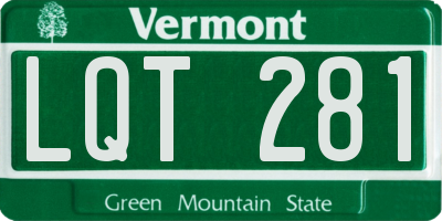 VT license plate LQT281