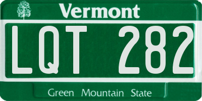 VT license plate LQT282