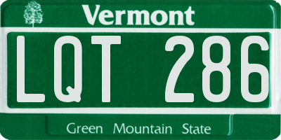 VT license plate LQT286