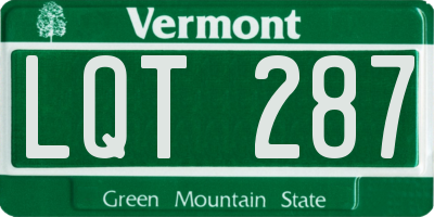 VT license plate LQT287