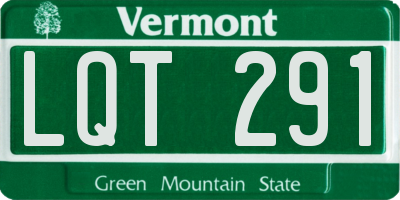 VT license plate LQT291