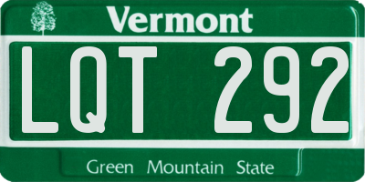 VT license plate LQT292