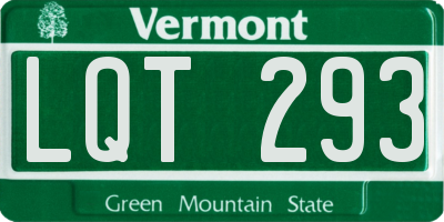 VT license plate LQT293