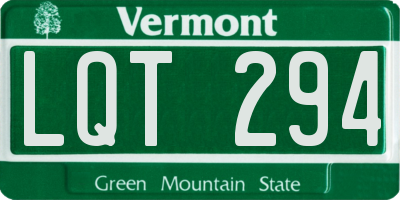 VT license plate LQT294