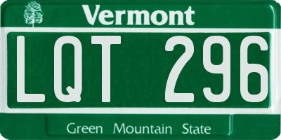 VT license plate LQT296