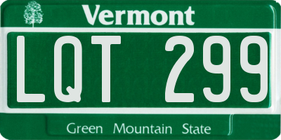 VT license plate LQT299