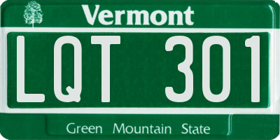 VT license plate LQT301