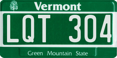 VT license plate LQT304