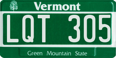 VT license plate LQT305