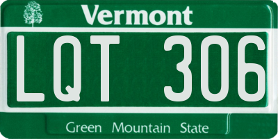 VT license plate LQT306