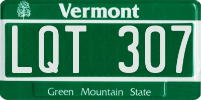 VT license plate LQT307