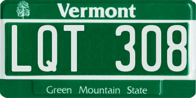 VT license plate LQT308