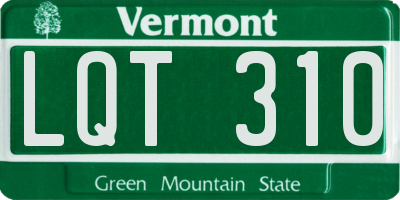 VT license plate LQT310