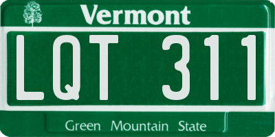 VT license plate LQT311