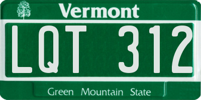 VT license plate LQT312