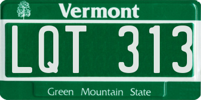 VT license plate LQT313