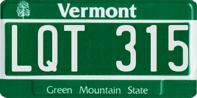 VT license plate LQT315