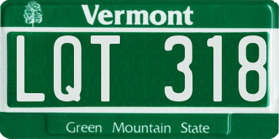VT license plate LQT318