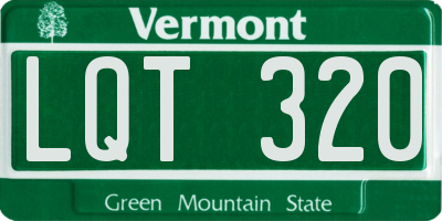 VT license plate LQT320