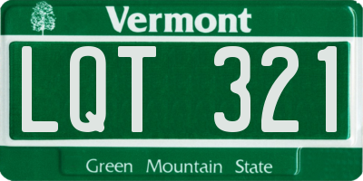 VT license plate LQT321