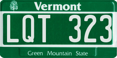 VT license plate LQT323