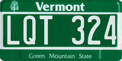 VT license plate LQT324