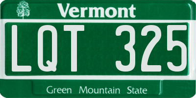 VT license plate LQT325