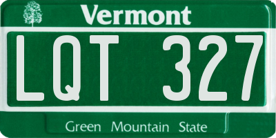 VT license plate LQT327