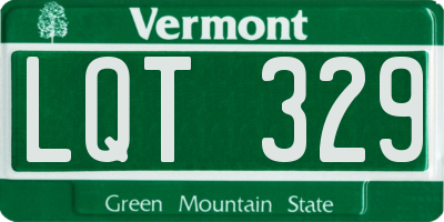 VT license plate LQT329
