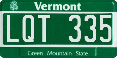 VT license plate LQT335
