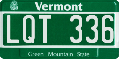 VT license plate LQT336