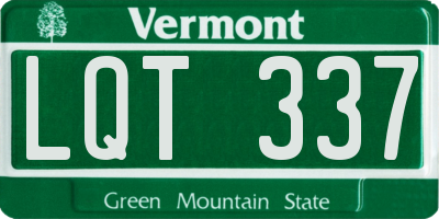 VT license plate LQT337