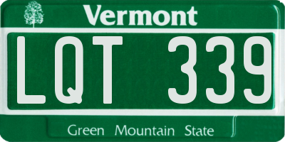 VT license plate LQT339
