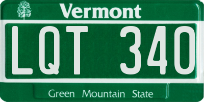 VT license plate LQT340