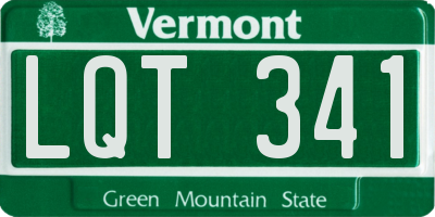 VT license plate LQT341