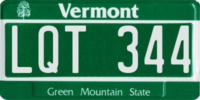 VT license plate LQT344